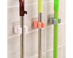 2 Stuk Bezem of Mop Ophangsysteem - Mop Rack - Badkamer Accessoires Wandmontage Plank - Organisator Haak - Bezem Houder - Hanger Achter Deuren - Op Muren - Keuken Storage Tool. Grijs 2 Stuk Bezem of Mop Ophangsysteem - Mop Rack - Badkamer Accessoires Wandmontage Plank - Organisator Haak - Bezem Houder - Hanger Achter Deuren - Op Muren - Keuken Storage Tool. Grijs