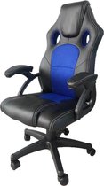 Gamestoel Junior kinderen - bureaustoel - racing gaming stijl - zwart blauw