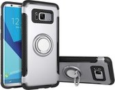 Voor Galaxy S8 Telefoon Ring Armor TPU + PC 360 Graden Rotatie Magnetische Telefoon Ring Stent Combinatie Case (Zilver)