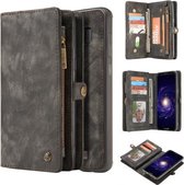 Voor Galaxy S8 + / G955 Crazy Horse Texture Flip Afneembare Back Cover Leather Case met Kaartsleuven & Portemonnee & Fotolijst (Zwart)