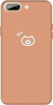 Voor iPhone 8 Plus / 7 Plus Small Pig Pattern Colorful Frosted TPU telefoon beschermhoes (Coral Orange)