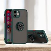 Voor iPhone 11 Pro Q Shadow 1 Generation-serie TPU + pc-beschermhoes met 360 graden roterende ringhouder (legergroen)