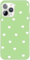 Voor iPhone 11 Pro Max Meerdere Love-Hearts Patroon Kleurrijke Frosted TPU Telefoon Beschermhoes (Groen)