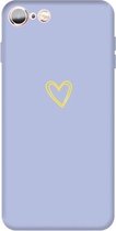 Voor iPhone 6s / 6 Golden Love-heart Pattern Colorful Frosted TPU telefoon beschermhoes (lichtpaars)