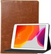 Voor Apple iPad 10.2 ENKAY Stand Folio Cover Leather Smart Case met automatische slaap- / wekfunctie (lichtbruin)