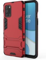 Voor OnePlus 8T PC + TPU schokbestendige beschermhoes met houder (rood)