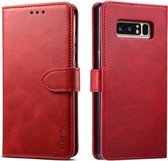 Voor Galaxy Note 8 GUSSIM zakelijke stijl horizontale flip lederen tas met houder en kaartsleuven en portemonnee (rood)