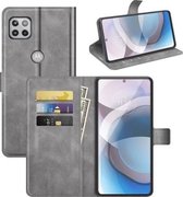 Voor Motorola One Ace 5G Retro Kalfspatroon Gesp Horizontale Flip Leren Case met Houder & Kaartsleuven & Portemonnee (Grijs)