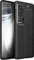 Voor vivo X60 Pro + 5G Litchi Texture TPU schokbestendig hoesje (zwart)