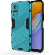 Punk Armor 2 in 1 PC + TPU schokbestendig hoesje met onzichtbare houder voor vivo Y51 (2020 Indiase versie) (blauw)