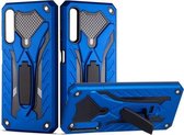 Voor Huawei Honor 9X schokbestendige TPU + pc beschermhoes met houder (blauw)