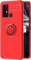 Voor VIVO Y50 metalen ringhouder 360 graden roterende TPU-hoes (rood + rood)