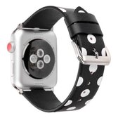 Fashion Dot Series horlogeband voor Apple Watch Series 6 & SE & 5 & 4 44 mm / 3 & 2 & 1 42 mm (zwart wit)