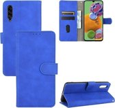 Voor Samsung Galaxy A90 5G Effen Kleur Huidgevoel Magnetische Gesp Horizontale Flip Kalf Textuur PU Lederen Case met Houder & Kaartsleuven & Portemonnee (Blauw)