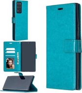 Voor Samsung Galaxy Note20 Ultra Crazy Horse Texture Horizontale Flip Leren Case met Houder & Kaartsleuven & Portemonnee & Fotolijst (Blauw)