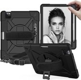 Contrastkleur Robot schokbestendig siliconen + pc-beschermhoes met houder voor iPad Air (2020) 10.9 (zwart)