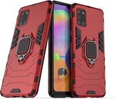 Voor Galaxy A31 PC + TPU schokbestendige beschermhoes met magnetische ringhouder (rood)