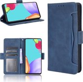 Voor Samsung Galaxy A72 5G Skin Feel Calf Pattern Horizontale Flip lederen tas met houder & kaartsleuven en fotolijst (blauw)