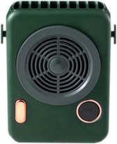 F856 Cameraventilator Slim digitaal display Compacte draagbare nekhangende USB-ventilator (groen)