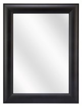 Spiegel met Ronde Houten Lijst - Zwart - 40 x 50 cm