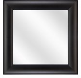 Spiegel met Ronde Houten Lijst - Zwart - 30 x 30 cm