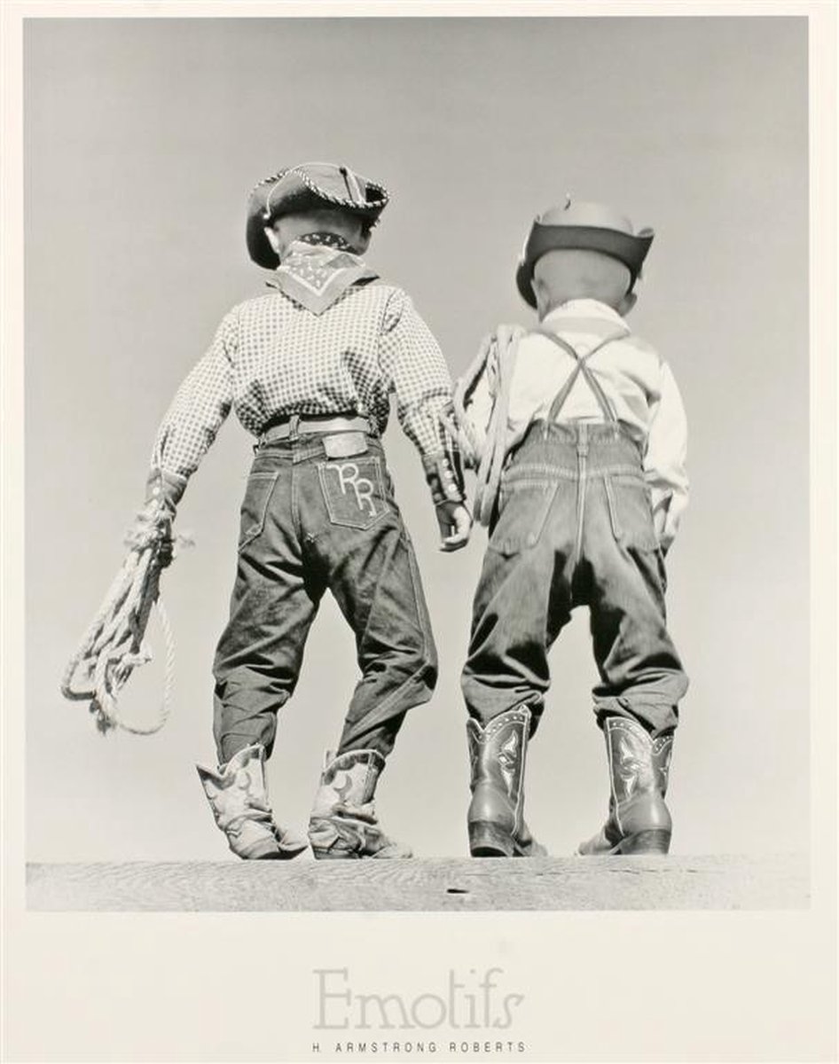 Catch Projecten Poster - Bronco Busters - H. Armstrong Roberts - Zwart/Wit - Fotografie - Jaren 80