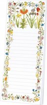 Notitieblok magneet Bloemenrand 10x24cm