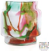Design vaas Puccini - Fidrio MIXED COLOURS - glas, mondgeblazen bloemenvaas - diameter 11,5 cm hoogte 15 cm
