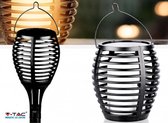 V-tac - Tuinlamp Fakkel Solar met bewegende vlam en schermsensor - Buitenlamp - Tuinverlichting - Multifunctionele wandlamp - Grondlamp - 39 cm - Per stuk