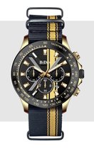 BiDen - Heren Horloge - Zwart/Geel - Ø 48mm (Productvideo)