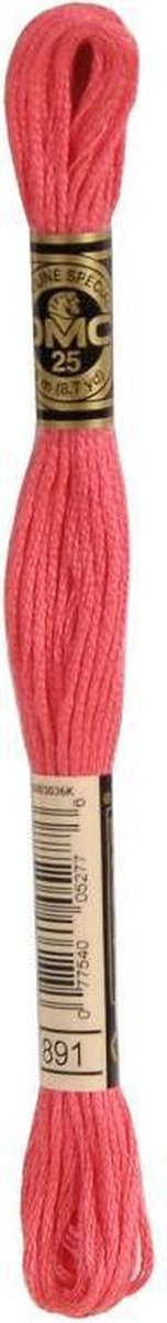 3 stuks DMC Borduurgaren-891 Rose/Rood