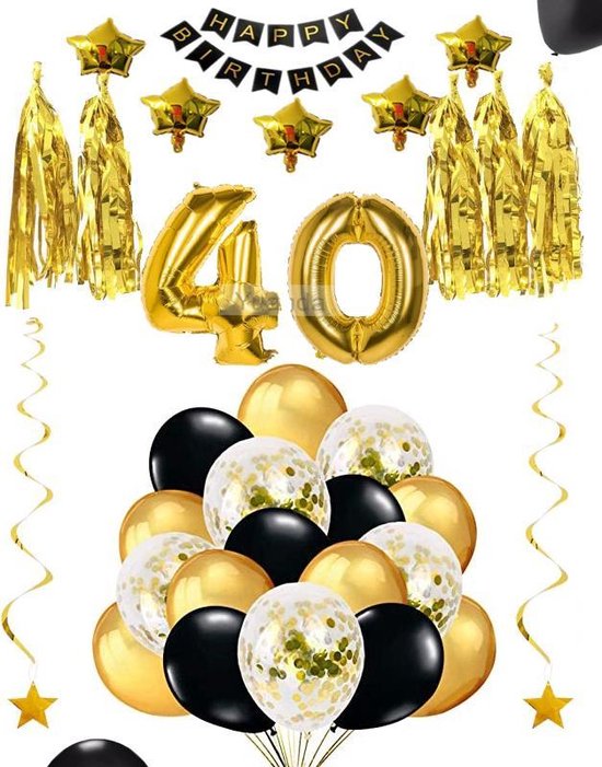 40 jaar verjaardag feest pakket Versiering Ballonnen voor feest 40 jaar.  Ballonnen... | bol.com