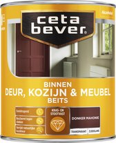 CetaBever Binnen Deur, Kozijn & Meubel Beits - Zijdeglans - Donker Mahonie - 750 ml