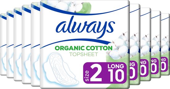 Always Cotton Protection Ultra Long - Maat 2 - Voordeelverpakking 10 x 10 Stuks - Maandverband Met Vleugels