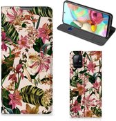 Hoesje ontwerpen Geschikt voor Samsung Galaxy A71 Smart Cover Valentijn Cadeautje Vrouw Bloemen