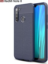 Voor Xiaomi Redmi Note 8 Litchi Texture TPU schokbestendige behuizing (marineblauw)