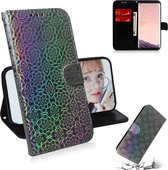 Voor Galaxy S8 Plus Effen Kleur Kleurrijke Magnetische Gesp Horizontale Flip PU Lederen Case met Houder & Kaartsleuven & Portemonnee & Lanyard (Zilver)