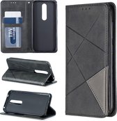 Ruit textuur horizontale flip magnetische lederen tas met houder en kaartsleuven en portemonnee voor Nokia 4.2 (zwart)