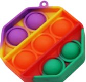 Fidget - Pop it - mini - Sleutelhanger - Achthoek - Regenboog - Bekend van Tiktok