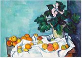 Graphic Message - Schilderij op Canvas - Vaas met Bloemen en Appels - Cezanne - Kunst Reproductie
