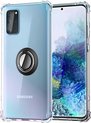 Samsung S20 Plus Hoesje - Samsung Galaxy S20 Plus hoesje Kickstand Ring shock proof case transparant magneet