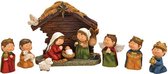 Mini Kerstgroepje met kleine figuurtjes - 10-dlg