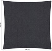 Shadow Comfort® Vierkantige schaduwdoek - UV Bestendig - Zonnedoek - Schaduwdoek vierkant - 600 x 600 CM - Carbon Black