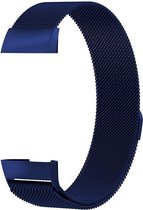 Eyzo Fitbit Charge 3 & 4 Band - Roestvrijstaal -Blauw - Large