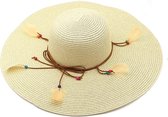 Hoed met Veren - Dames - Lengte 47 cm - Lichtbruin