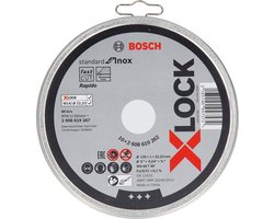 Bosch X-LOCK doorslijpschijf 10x125x1mm Stand. for Inox recht