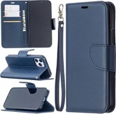 iPhone 12 - iPhone 12 Pro hoesje - MobyDefend Wallet Book Case Met Koord - Blauw - GSM Hoesje - Telefoonhoesje Geschikt Voor Apple iPhone 12 - iPhone 12 Pro