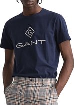 Gant Lock Up T-shirt - Mannen - donkerblauw