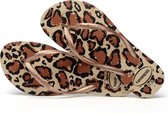 Havaianas Slim Animal Dames Slippers - Bruin/Zwart - Maat 41/42