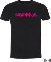 T-shirt | Karaktereigenschappen | Eigenwijs03 - S, fluor pink, Dames